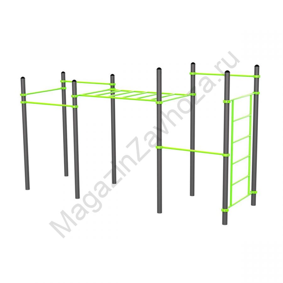 W227 Воркаут (7 перекладин, рукоход классический, шведская стенка) Zavodsporta