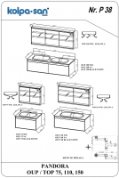 Тумба Kolpa San PANDORA (Пандора) с двойной раковиной 150х46 схема 2