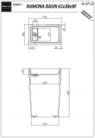 Напольная раковина Kolpa San RAMONA BASIN (Рамона) 46х48 схема 2