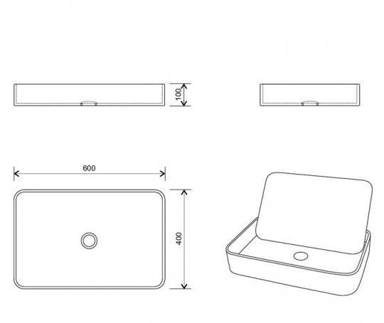 Раковина Kolpa-San EBAN/S 60х40 схема 1