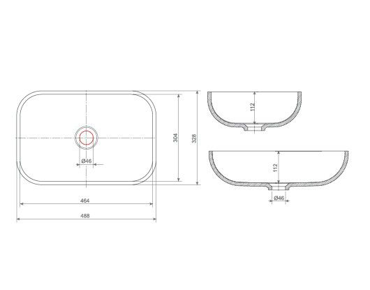 Раковина Kolpa-San ZENA 460 48х33 схема 1