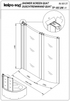 Душевая шторка на ванну Kolpa San QUAT TP 105 (Кват ТП 105) схема 3