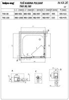 Квадратный душевой уголок Kolpa San PULSAR TKK 560150 схема 3