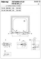 Распашная душевая дверь в нишу Kolpa San ATLAS TV/S R 560 схема 3