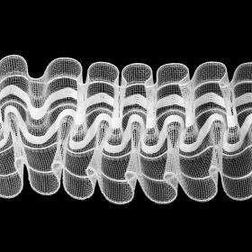 Шторная лента классическая, органза, 6 см, 50 ± 1 м, цвет белый