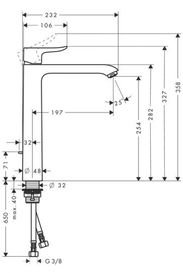 Смеситель Hansgrohe Metris для раковины 31082000 ФОТО