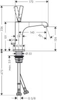 Смеситель Hansgrohe AXOR Citterio E для раковины 36100000 схема 1