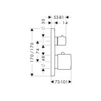 Смеситель Hansgrohe AXOR Citterio M для душа 34705000 схема 1