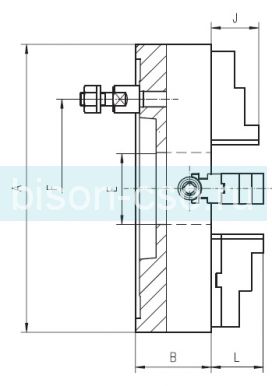 Патрон токарный 4-х кулачковый 4335-250-8 Bison-bial Польша