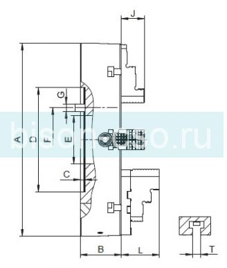 Токарный патрон Польша Bison-Bial  4306-160 DIN 6350 с цилиндрическим центрирующим пояском