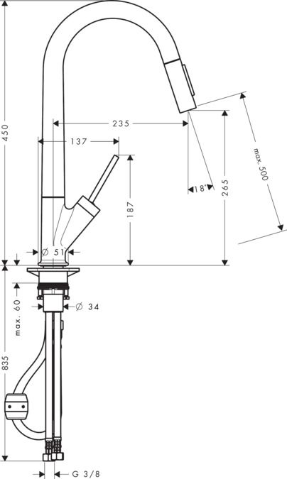 Смеситель Hansgrohe AXOR Starck для кухни 10821000 ФОТО