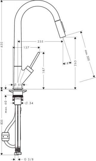 Смеситель Hansgrohe AXOR Starck для кухни 10821800 ФОТО