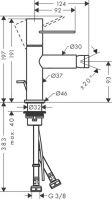 Смеситель Hansgrohe AXOR Uno для биде 38211000 схема 1