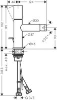 Смеситель Hansgrohe AXOR Uno для биде 45200000 схема 1