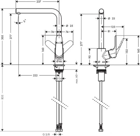 Смеситель Hansgrohe Focus для кухни 31817000 ФОТО