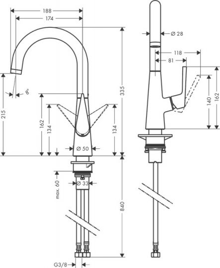 Смеситель Hansgrohe Talis S для кухни 72814000 ФОТО