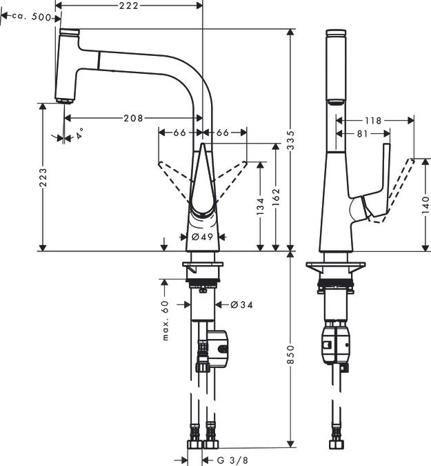 Смеситель Hansgrohe Talis Select S для кухни 72822800 ФОТО