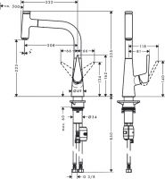 Смеситель Hansgrohe Talis Select S для кухни 72822800 схема 1