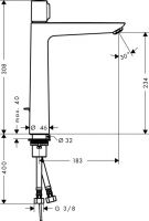 Смеситель Hansgrohe Talis Select E для раковины 71752000 схема 1