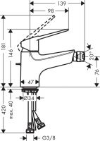 Смеситель Hansgrohe Novus Loop для биде 71233000 схема 1