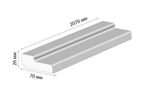 Погонажное Изделие Брус Коробочный Triadoors Luxury 2070х70х26 мм с Уплотнителем / Триадорс