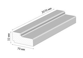 Погонажное Изделие Брус Коробочный Triadoors Luxury 2070х70х32 мм с Уплотнителем / Триадорс