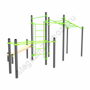 W337 Воркаут (рукоход, швед. стенка, 2 переклад., переклад. верт., накл. скамья, брусья) Zavodsporta