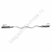 Гриф для штанги ZSO, D-50, ломаный W-образный, замки-пружины