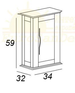 Шкаф-пенал подвесной Cezares Tiffany 34х32 схема 1