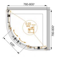 Душевой уголок Cezares Rosa-RH-2 установка в пол 120x90 схема 2