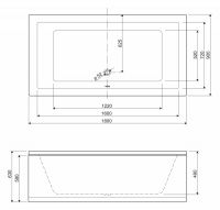 Ванна Cezares Plane 180x90 схема 2