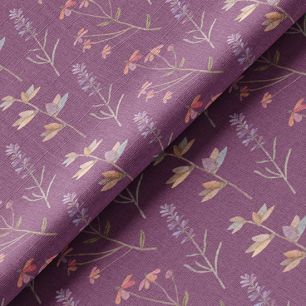 Ткань хлопок для шитья кукол Е.Кононова Осенний гербарий на фиолетовом limit 252