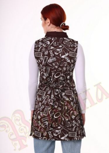 фартук с рисунком вид со спины