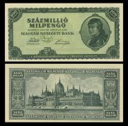 ВЕНГРИЯ  - 100 000 000 миллионов пенгё 1946 год UNC