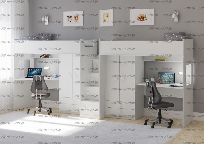 Кровать двухъярусная Легенда АА606-606, два варианта цветов "