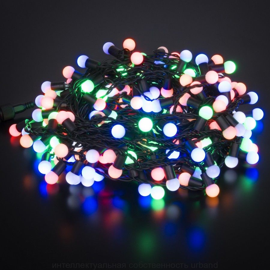 Гирлянда-нить ул. ''Шарики'' 200LED разноцв. 20м., мерц.