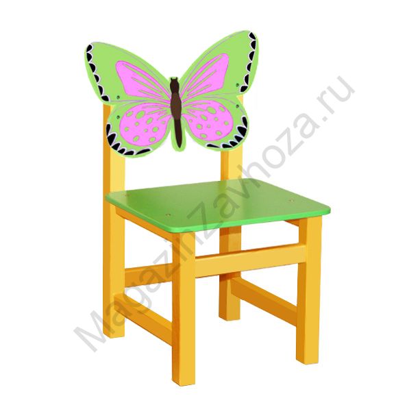 СТУЛ МДФ НЕРЕГУЛИРУЕМЫЙ 54 БАБОЧКА ЛАЙМ-РОЗОВЫЙ