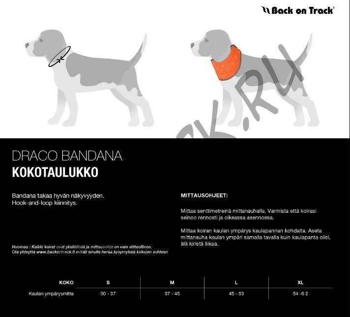 Сигнальная светоотражающая бандана для собаки серая Back on Track Draco Harmaa