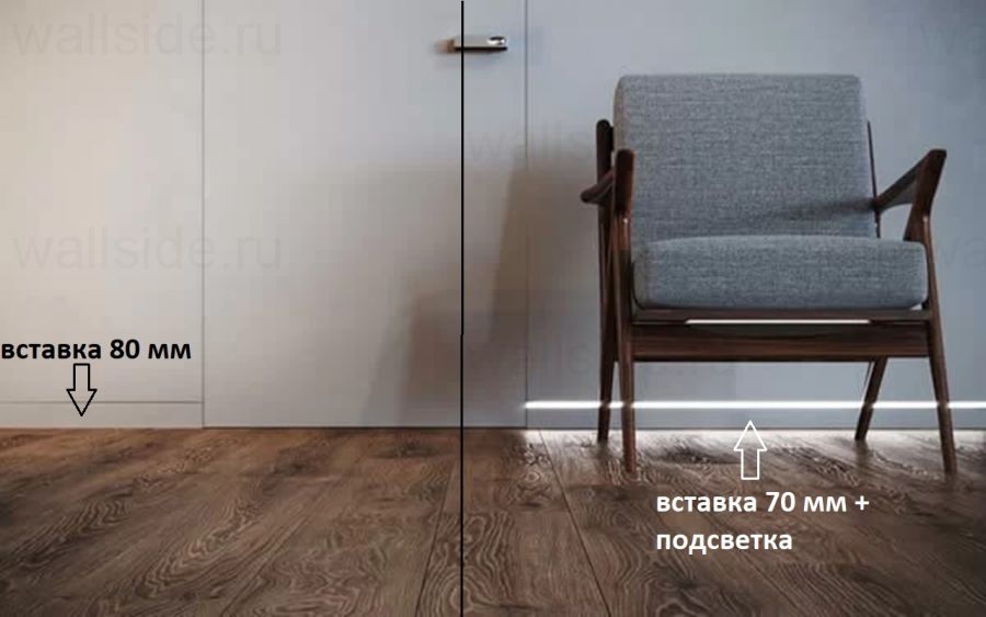 Скрытый плинтус Pro Design 323 анодированный без ножки