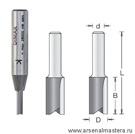 Фреза пазовая монолит D 5 x 16 L 56 Zsolid 2 хвостовик 8_S,1 070 085 Dimar 1070085