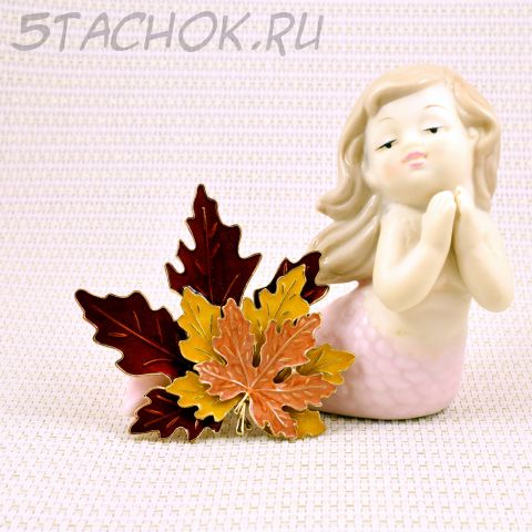 Брошь "Кленовые листья" (KC США)