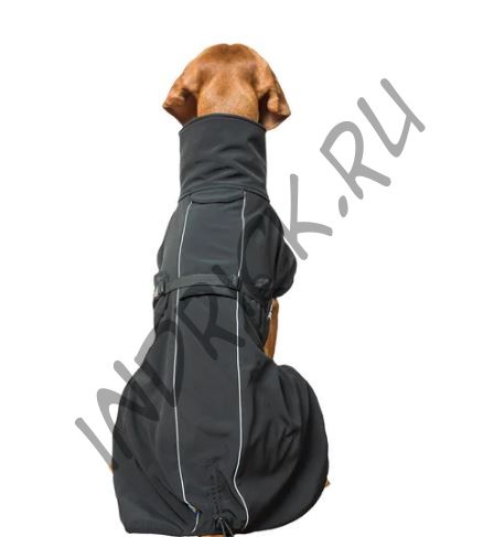 Непромокаемая дышащая попона для собак Bark Back on Track софт-шелл на флисе черная