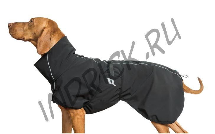 Непромокаемая дышащая попона для собак Bark Back on Track софт-шелл на флисе черная