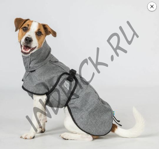 Непромокаемая дышащая попона для собак Bark Back on Track на флисе серая