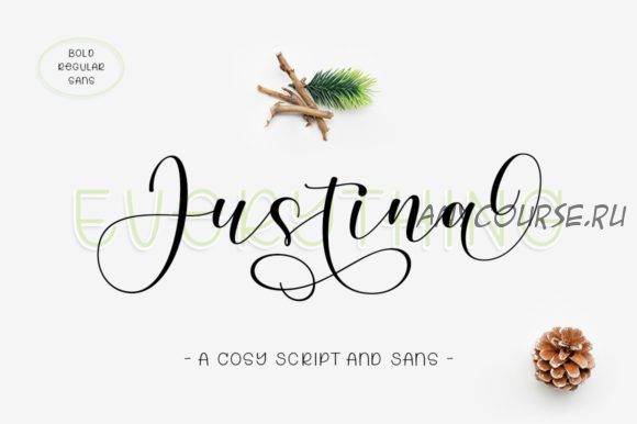 [Creativefabrica] Justina Duo Font. Шрифт