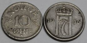 Норвегия 10 эре 1951-1957 XF