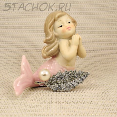 Брошь "Листочек и жемчужинка" (США)