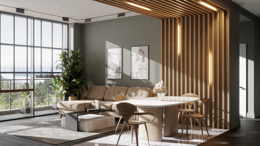 Декоративная балка Ликорн дуб янтарный