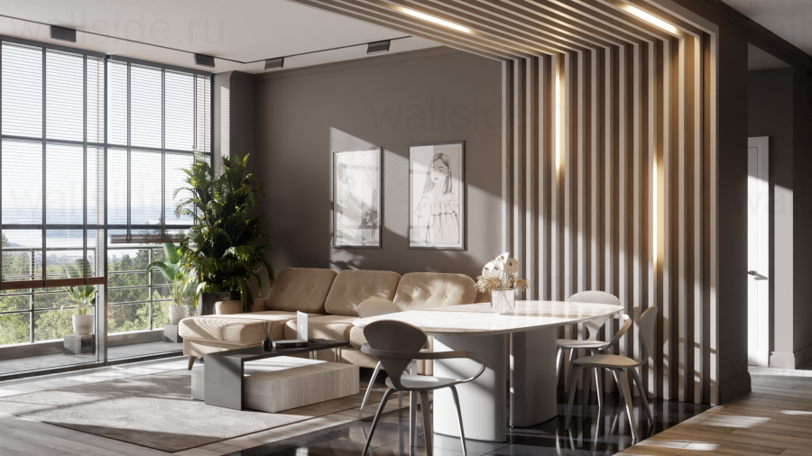 Декоративная балка Ликорн светло-серая