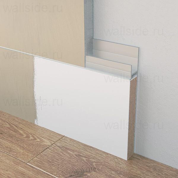 Скрытый плинтус Ликорн С-02.2.1 со вставкой 80 мм